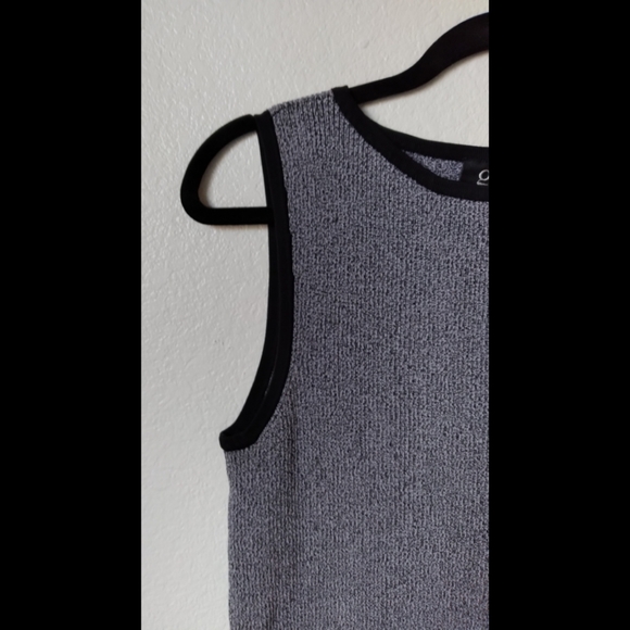 3/$12 Grace Knitwear Large Gray Striped Tank - Picture 6 of 8